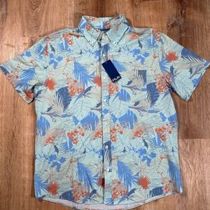 NEW HUK Kona Radical Botanical Large Button Down Performance Fishing Camp Shirt‎